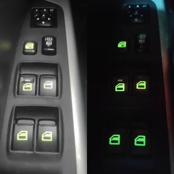 Araba Pencere Düğmesi Aydınlık Sticker Kaldırıcı Anahtarı Gece Floresan Çıkartmaları Araba İç Çıkartmalar Oto Aksesuarları Bmw E90