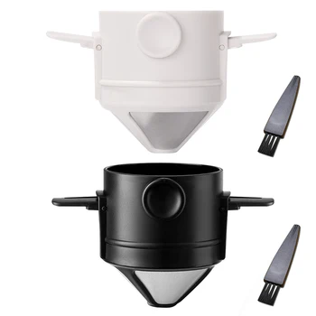 Kahve Filtresi Temizleme Fırçası ile yeniden kullanılabilir kahve makinesi Ev Ofis Seyahat için