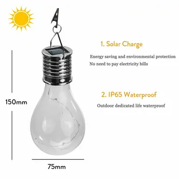 2 Adet Açık Su Geçirmez Asılı Güneş Enerjili LED ampuller Dekorasyon Fener Spot Taşınabilir Dönebilen Kamp Çadır Lambası