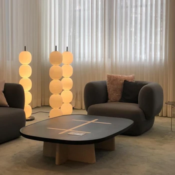 İskandinav modern tasarımcı oturma odası, yatak odası lambası, çalışma odası, showroom, model odası, sıcak zemin lambası