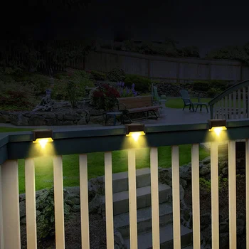 1 ADET Güneş enerjisi lambası merdiven lambası çit lambası küpeşte lambası merdiven lambası açık LED adım lambası bahçe dekoratif duvar lambası