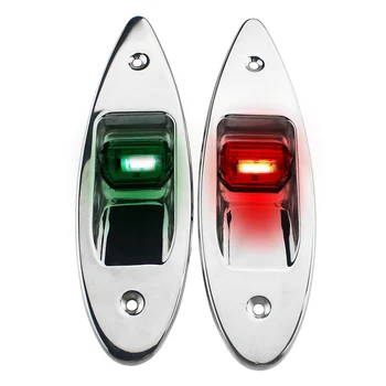 1 Çift kırmızı + yeşil gömme montaj tekne RV LED yan navigasyon ışıkları