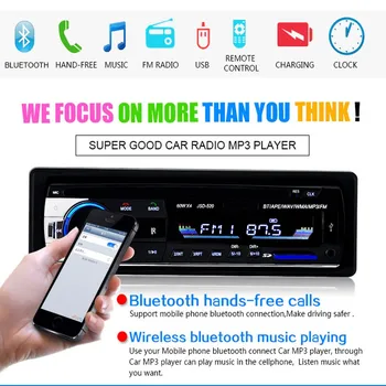 Podofo JSD-520 1 Din Araba Radyo Teyp 5301 Bluetooth MP3 Çalar FM Ses Stereo Alıcısı Müzik USB / SD Dash AUX Girişi