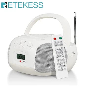 Retekess TR636 CD Çalar Bluetooth Boombox Taşınabilir Radyo AM FM Stereo Radyo Uzaktan Kumanda Uyku Zamanlayıcısı Desteği U Disk Ev İçin