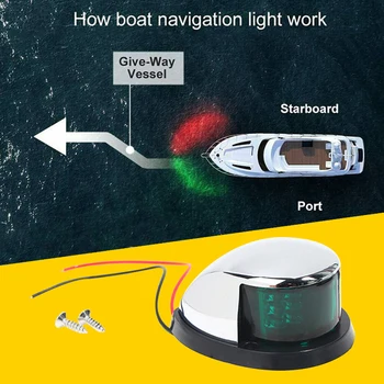 Tekne navigasyon ışıkları kırmızı ve yeşil LED deniz navigasyon ışığı tekne yay ışığı
