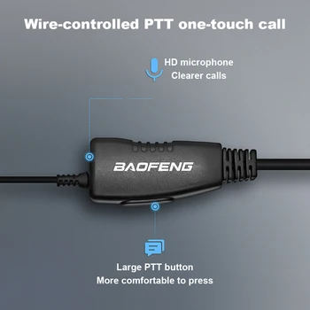 Baofeng 2 Pin Yüksek Kaliteli Kulaklık Mikrofon İki Yönlü Telsiz Kulaklık Kulakiçi El Güvenlik Walkie Talkie Aksesuarları