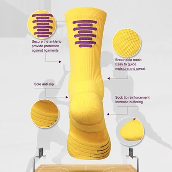Unisex basketbol çorapları Nefes Yastıklı Ekip Çorap Anti Kayma Üçgen Koruma Erkekler Kadınlar için Açık Spor