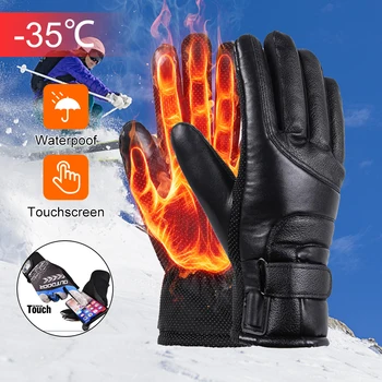 2022 Kış Isıtmalı Eldiven USB Elektrikli ısıtmalı eldiven Su Geçirmez Rüzgar Geçirmez Dokunmatik Ekran Enerjili ısıtma Eldivenleri Erkekler Kadınlar için kayak