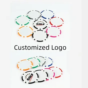 50 adet Özel Logo 40mm Dia 12g ABS Kil Malzeme poker chip Golf Topu İşaretleyici