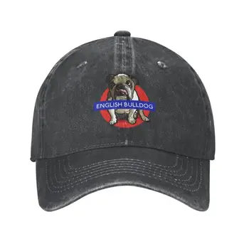 Klasik Pamuk Kawaii İngilizce Bulldog beyzbol şapkası Kadın Erkek Nefes Moda İngiliz Köpek Baba Şapka Açık