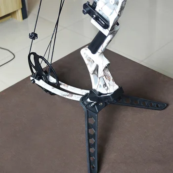 Siyah Okçuluk Yay Kick Standı Tutucu Bacaklar 3D Çekim Aralığı Hedef Avcılık Bileşik Yay Desteği Raf Kickstand