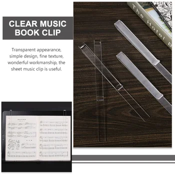 1 Çift Müzik Standı nota kitabı Klip Şeffaf Akrilik Müzik Sayfası Klipleri Notalar Tutucular