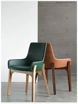 Özel İskandinav Japon tarzı katı ahşap yemek masası Ve Sandalyeler Basit Modern Ev Eğlence kahve sandalyesi sırtlı sandalye Bilgisayar