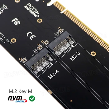 M2 NVME Adaptörü 4 Port M. 2 NVMe PCIe 3. 0X16 Yükseltici Denetleyici Adaptörü PCI Express 4 Port M Anahtar VROC RAID Ana Bilgisayar Denetleyicisi