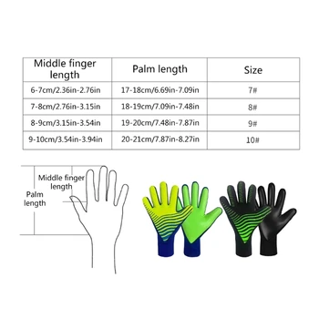 Futbol kaleci eldivenleri Parmak Koruyucu Lateks Aşınmaya dayanıklı kaymaz Nefes Futbol Eldivenleri Hafif Kaleci Eldivenleri