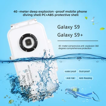 Puluz Şişman İnek için Uygun S9 + Cep Telefonu Sualtı Konutlar Samsung Serisi 40 M Sualtı Konutlar Su Geçirmez Kılıf