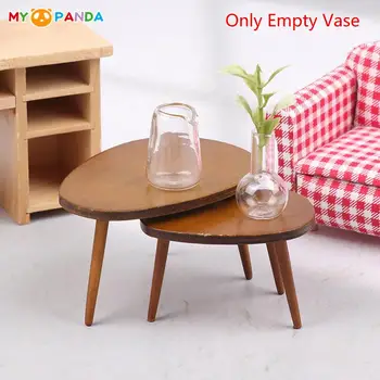 1: 12 Evcilik Minyatür Şeffaf Vazo Modeli Mini Ölçüm Fincan Şişesi Deneysel Aracı Bebek Evi Sahne Dekor Oyuncak Aksesuarları