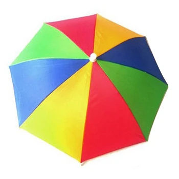 Ayarlanabilir Gökkuşağı Şemsiye şapka Su Geçirmez Elastik Balıkçılık Yağmur Şapka Açık Parti Plaj Yürüyüş için