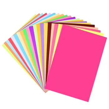 SUPVOX 100 ADET Renkli Kart Stoğu DIY El Sanatları Çıkartmaları Kağıt Çocuklar için Boyutu A4 (Karışık 20 Renk)