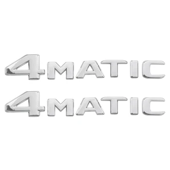 2 ADET 4MATIC Gümüş Otomatik Bagaj Kapağı Çamurluk Tampon Rozet Çıkartması Amblemi Yapışkan Bant Sticker Aksesuarları Mercedes-Benz