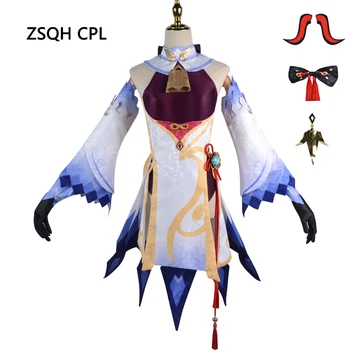 ZSQH CPL Genshin Darbe Cosplay Gösterisi Kostümleri Ganyu Qiqi Guizhong Pantalone Nilou Klee Columbina Layla Il Dottore Zhongli