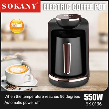 250ml küçük kahve Makinesi, Yeniden Kullanılabilir Filtreli Kompakt Kahve Makinesi, Isıtma Plakası ve cezve Ev ve Ofis için