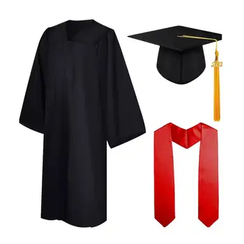 Mezuniyet Şapkalı Mezuniyet Elbisesi Tören için Püsküllü Akademik Elbise Mezuniyet Kostümü Üniversite ve Üniversite için Akademik Elbise