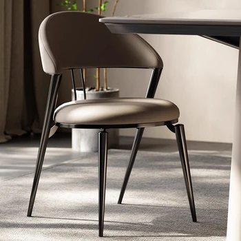 Modern yemek sandalyeleri Tasarımcı Deri Zemin Nordic Accent Ofis yemek sandalyeleri Mutfak Sedie Sala Da Pranzo Balkon Mobilyaları