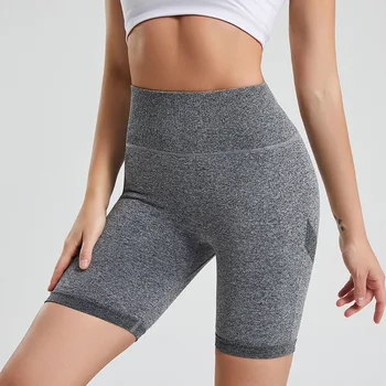 Kadın Dikişsiz Popo Kaldırma Yoga Şort Egzersiz Yüksek Bel Karın Kontrol Dantelli Ganimet Pantolon