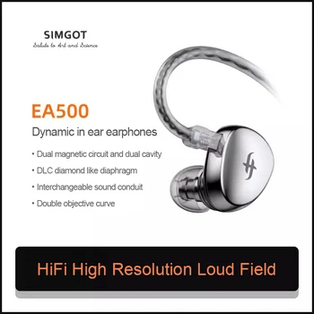 SİMGOT EA500 HiFi HiFi HiFi HiFi HiFi HiFi HiFi HıFı Kablolu Kulaklık 10mm Diyafram Çift Manyetik Devre Çift Kavite Yüksek Çözünürlüklü Oyun Müzik