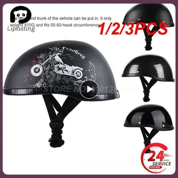 1/2/3 ADET onaylı motosiklet kask yarım yüz kask ABS kabuk erkek ve kadın için