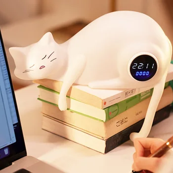 Masaüstü masa lambası USB Şarj Edilebilir Sevimli Kedi Gece Lambası Çok Fonksiyonlu Yaratıcı Arkadaşlar için Hediyeler