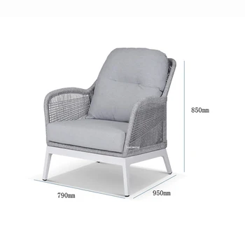 Iskandinav Tasarımcı Metal Rattan Açık Sandalyeler Su Geçirmez Otel Avlu plaj sandalyesi dış mekan mobilyası Ev Yüksek Geri Kanepe Sandalye L