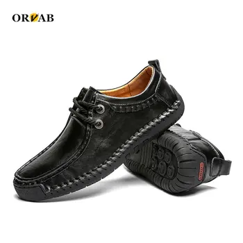 Ayakkabı Erkekler Mokasen Homme Deri Lüks Tasarımcı Loafer'lar Hafif Yumuşak Rahat Daireler rahat ayakkabılar Erkek Mokasen Sürüş