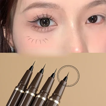 Kalıcı Ultra ince Eyeliner Kalem Göz makyajı Kore Kozmetik Su Geçirmez Mat Sıvı Eyeliner Kalem Alt Lashes Yalan İpekböceği
