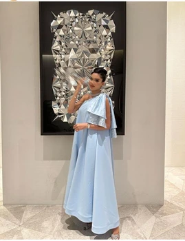 AsaNagı Açık Mavi Abiye Bir Omuz Ayak Bileği Uzunlukta Kadın Düğün Parti Balo elbisesi فساتين سهره فاخره 2023