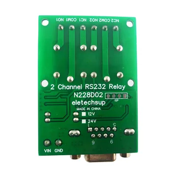 10 ADET N228D02 2 kanal DC12V 24V RS232 PC UART Röle Modülü
