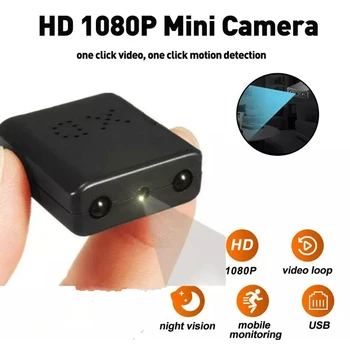 Mini Kamera 1920x1080 P Ev Güvenlik Kamera Kızılötesi Gece Görüş Hareket Algılama Destek TF Kart Kadar 32G