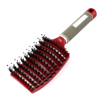 Kadın saç derisi masaj tarak kıl ve naylon saç fırçası ıslak kıvırcık Detangle saç fırçası Salon kuaförlük şekillendirici araçları