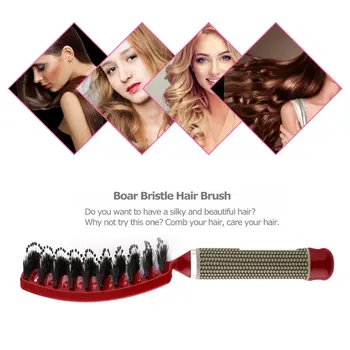 Kadın saç derisi masaj tarak kıl ve naylon saç fırçası ıslak kıvırcık Detangle saç fırçası Salon kuaförlük şekillendirici araçları