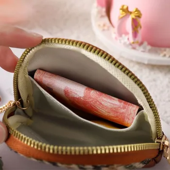 Kadın bozuk para cüzdanı Çift Fermuarlı Küçük Cüzdan Taşınabilir Anahtar Kılıfı Seyahat kart tutucu Moda Vintage Sikke Çanta Kadın İçin