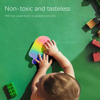 Fidget Oyuncak Çocuklar için Silikon Gökkuşağı İtme Kabarcık Duyusal Sıkma Oyuncak anti-stres Rahatlatıcı Oyuncaklar Stres Rahatlatmak Duyusal Oyuncaklar