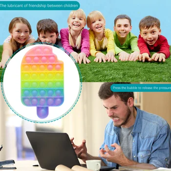 Fidget Oyuncak Çocuklar için Silikon Gökkuşağı İtme Kabarcık Duyusal Sıkma Oyuncak anti-stres Rahatlatıcı Oyuncaklar Stres Rahatlatmak Duyusal Oyuncaklar