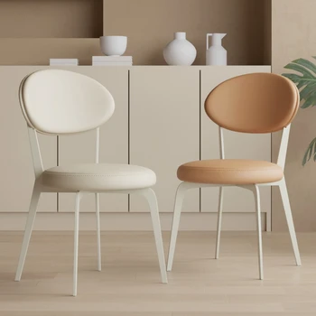 Deri Ofis yemek sandalyeleri Modern Oturma Odası Lüks Tasarım yemek sandalyeleri Metal Masa Eetkamerstoelen Modern Mobilya A2