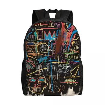 Vektörize Ünlü New York Sokak Sanatı Laptop Sırt Çantası Kadın Erkek Rahat Gizli Sakli Konusmalar Koleji Okul Öğrencileri ıçin Basquiats Çantaları