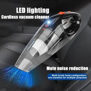 Mini Elektrikli Süpürge Kablolu Taşınabilir El Vakum Araba Temizlik Malzemeleri Yüksek Güç LED Aydınlatma Sigara Kablolu Araba Vakum 120 W