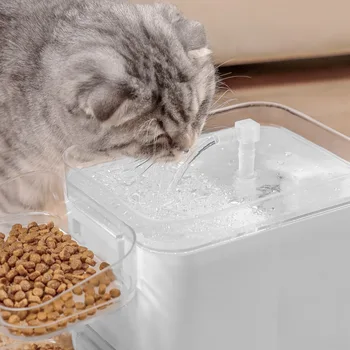 2 in 1 kedi su sebili otomatik besleyici kase ışık gece su çeşmesi Kediler Tiryakisi ve besleme kasesi Kedi aksesuarları