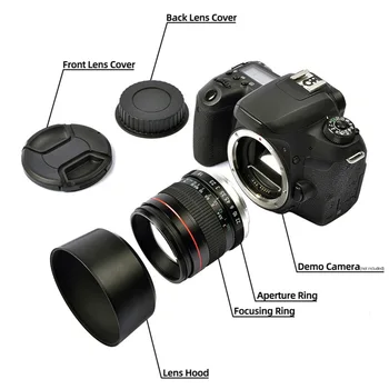 85mm F1. 8 Kamera canon lensi F1. 8 Büyük Diyafram Sabit Odak Portre Makro Saf Manuel Odaklama SLR Kamera Lensi