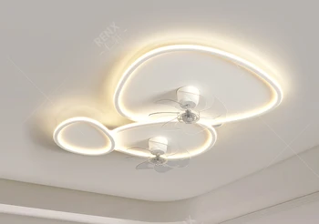 Fan ışığı, oturma odası tavan lambası, tam spektrum göz koruma lambası, modern, basit, atmosferik ve akıllı