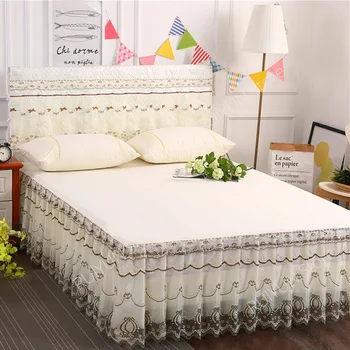 Prenses Yatak Etek kaymaz Yatak Örtüsü Dekoratif Dantel Yatak Etek Yatak Örtüsü Yatak Örtüsü Çarşaf Yatak Malzemeleri Ev Tekstili